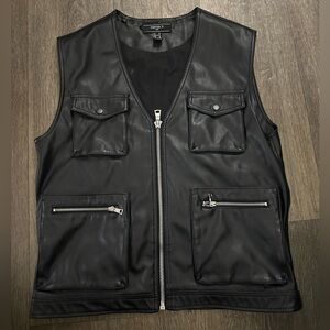 Forever 21 Black Faux Leather Vest